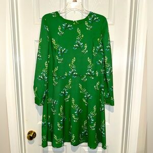 LOFT green floral dress. Size 12P